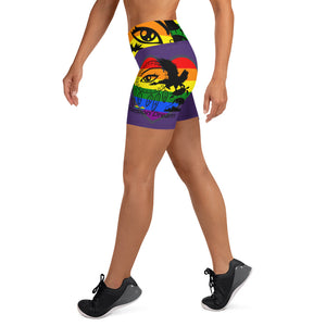 Rainbow Vision Purple Yoga Shorts