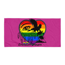 Load image into Gallery viewer, Envision Dream Rainbow Beach Towel Pink
