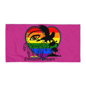 Envision Dream Rainbow Beach Towel Pink