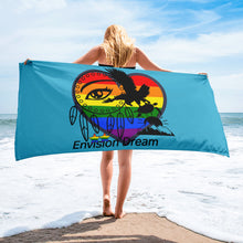 Load image into Gallery viewer, Envision Dream Rainbow Beach Towel Blue
