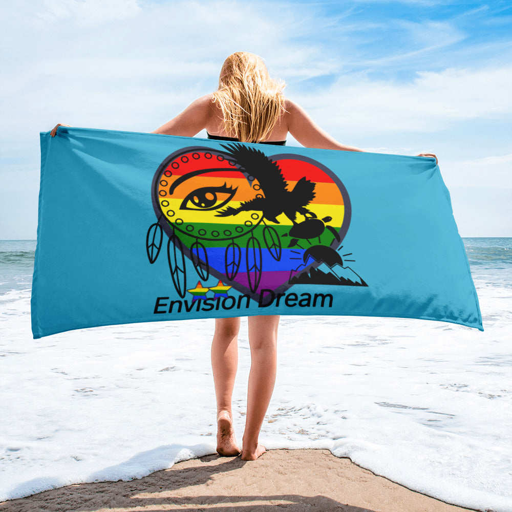 Envision Dream Rainbow Beach Towel Blue