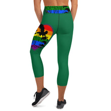 Load image into Gallery viewer, Envision Dream Rainbow Green Yoga Capri Leggings
