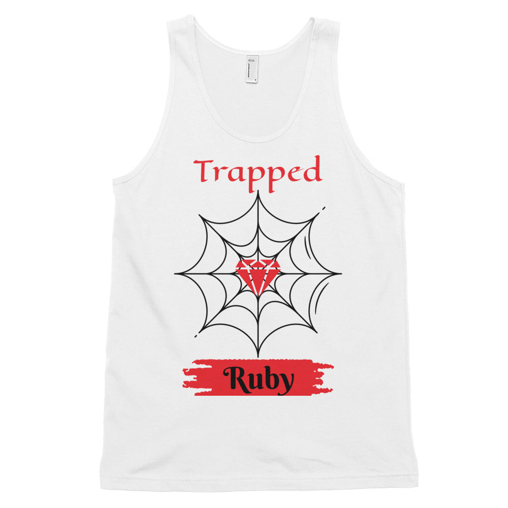 Trapped Ruby  White Tank Top