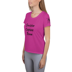 Envision, Capture, Roam Pink Athletic Woman's Shirt