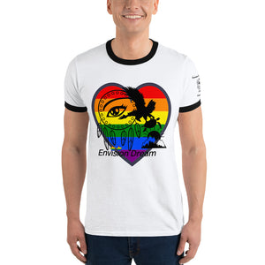 Envision Dream Rock-n-Roll Rainbow Heart Shirt