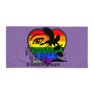 Envision Dream Rainbow Beach Towel Purple