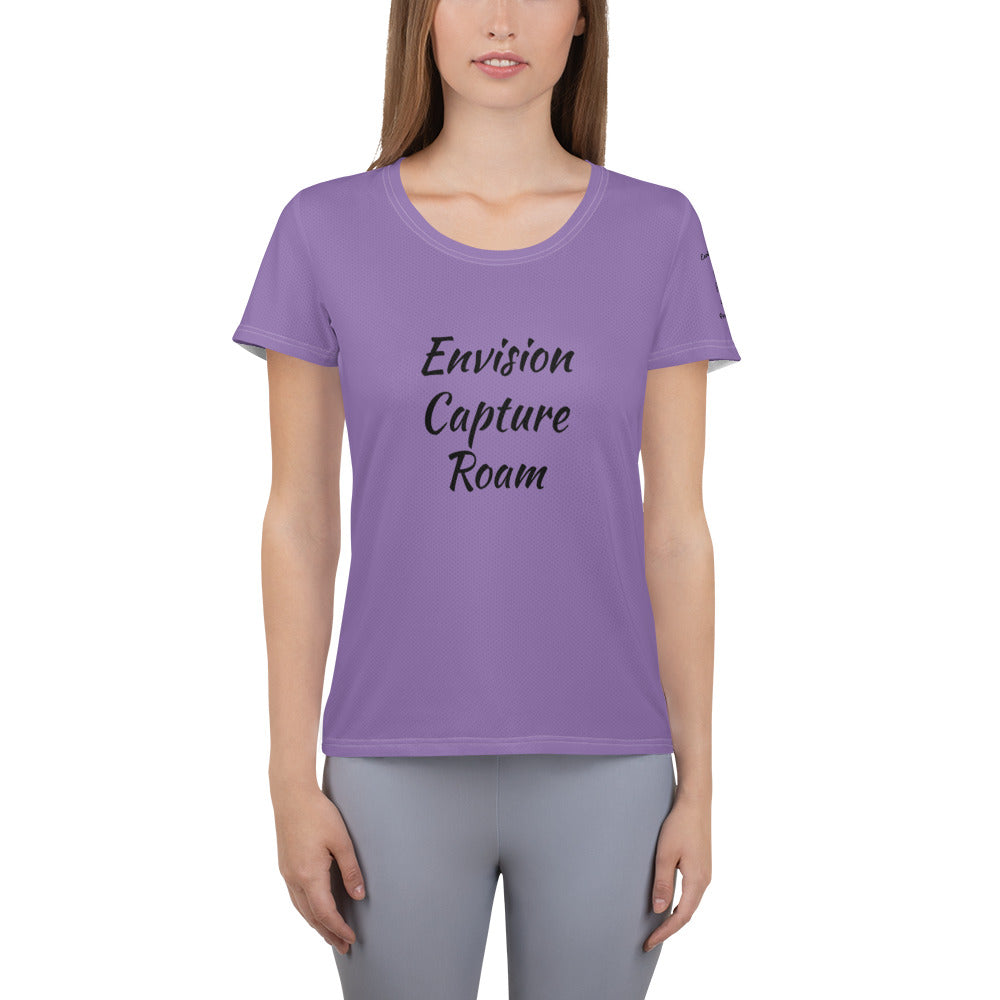 Envision, Capture, Roam Purple Woman's Athletic Shirt