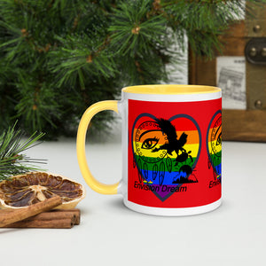 Envision Dream Sip & Think Rainbow Red Mug with Color Trim