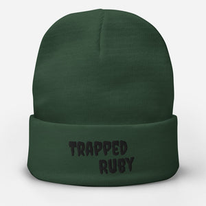 Trapped Ruby Embroidered Beanie