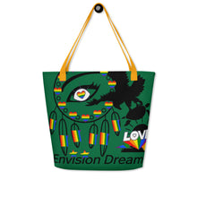 Load image into Gallery viewer, Envision Dream Catch All Pride Green Tote Bag
