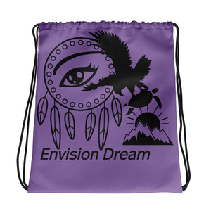 Envision Dream Purple Drawstring Bag