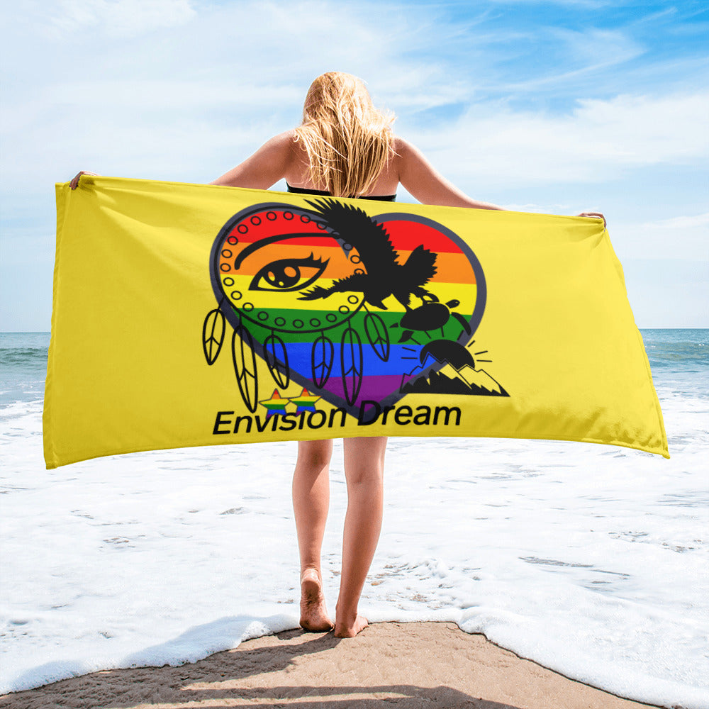 Envision Dream Rainbow Beach Towel Yellow