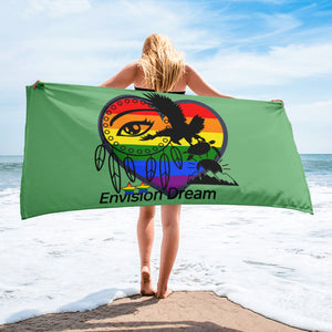 Envision Dream Rainbow Beach Towel Green